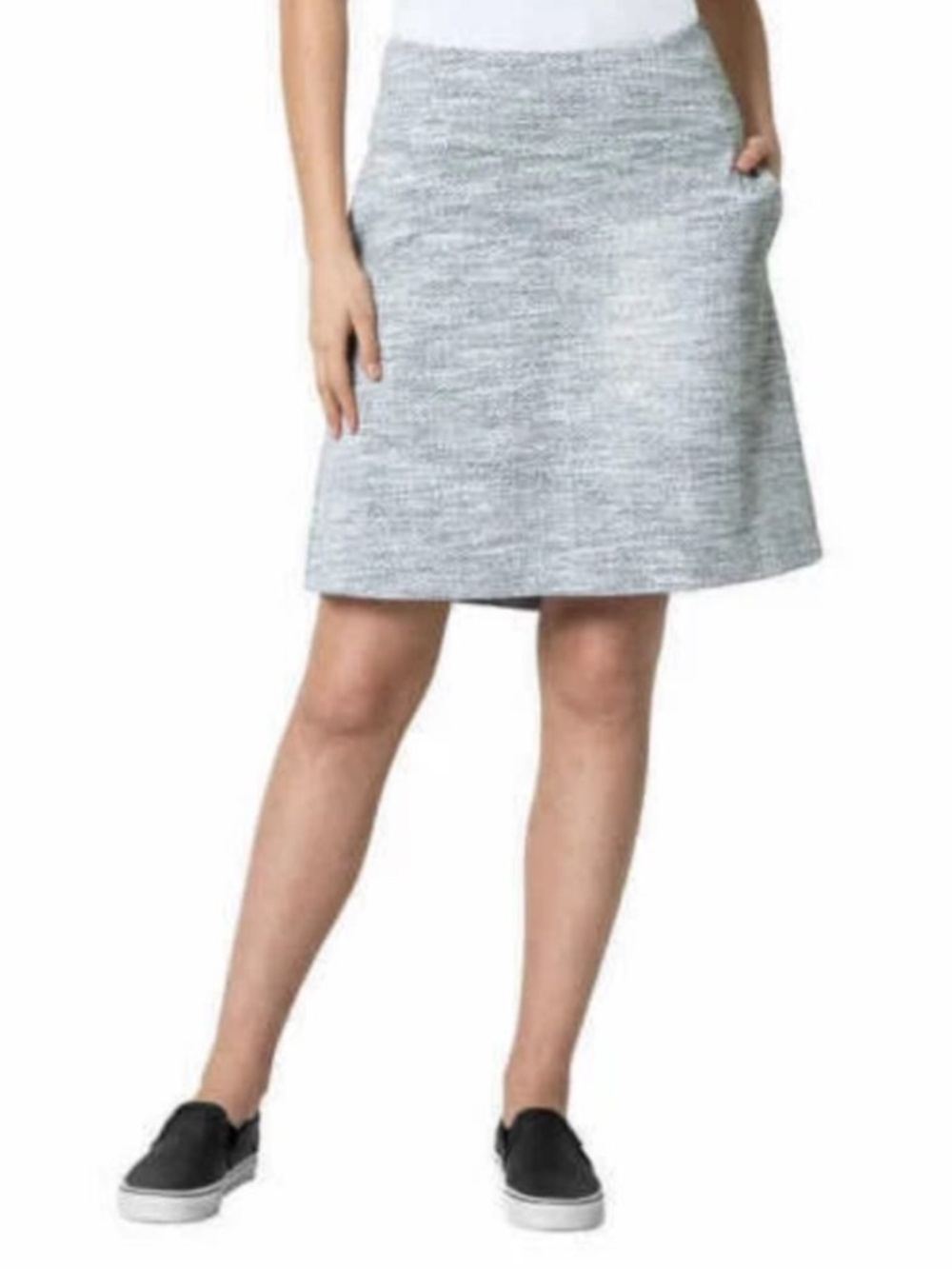 Gray Patterned Knee Length Skirt | Size Small